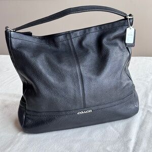 Coach Park Black Pebbled Leather Hobo Bag